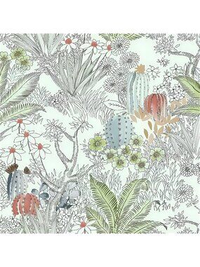 Floral Peel and Stick Wallpaper Cactus Wallpaper 17.7 inch× 118.1 inch Flower